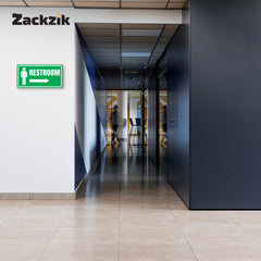 Restroom Directional Sign – Modern Bathroom Wayfinding Wall Sign (Indoor/Outdoor Use)