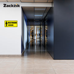 Restroom Directional Sign – Modern Bathroom Wayfinding Wall Sign (Indoor/Outdoor Use)