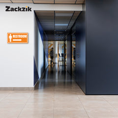 Restroom Directional Sign – Modern Bathroom Wayfinding Wall Sign (Indoor/Outdoor Use)
