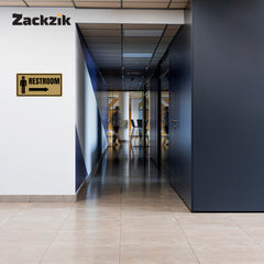 Restroom Directional Sign – Modern Bathroom Wayfinding Wall Sign (Indoor/Outdoor Use)