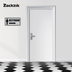 Restroom Directional Sign – Modern Bathroom Wayfinding Wall Sign (Indoor/Outdoor Use)