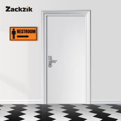 Restroom Directional Sign – Modern Bathroom Wayfinding Wall Sign (Indoor/Outdoor Use)