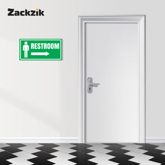 Restroom Directional Sign – Modern Bathroom Wayfinding Wall Sign (Indoor/Outdoor Use)