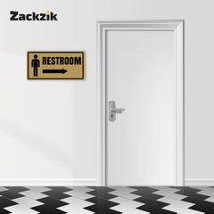 Restroom Directional Sign – Modern Bathroom Wayfinding Wall Sign (Indoor/Outdoor Use)