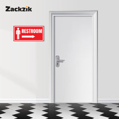 Restroom Directional Sign – Modern Bathroom Wayfinding Wall Sign (Indoor/Outdoor Use)