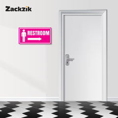 Restroom Directional Sign – Modern Bathroom Wayfinding Wall Sign (Indoor/Outdoor Use)