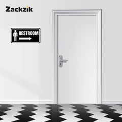 Restroom Directional Sign – Modern Bathroom Wayfinding Wall Sign (Indoor/Outdoor Use)