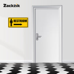 Restroom Directional Sign – Modern Bathroom Wayfinding Wall Sign (Indoor/Outdoor Use)