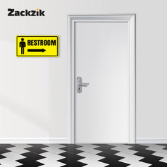 Restroom Directional Sign – Modern Bathroom Wayfinding Wall Sign (Indoor/Outdoor Use)