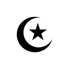 Islamic Crescent Moon Star Car Sticker – Muslim Faith Vinyl Decal for Cars & Bikes | Waterproof Islamic Symbol Sticker