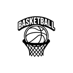Basketball Rim & Ball Car Window Sticker | Sports Vinyl Decal for Cars, Laptops & Walls