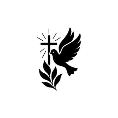 Christian Dove Cross Car Sticker – Holy Spirit & Peace Vinyl Decal for Cars & Bikes | Waterproof Faith Sticker