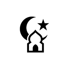 Islamic Mosque Car Sticker – Crescent Moon & Star Vinyl Decal for Cars & Bikes | Waterproof Muslim Faith Sticker