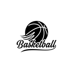 Basketball Script Logo Car Window Sticker | Stylish Sports Vinyl Decal for Cars & Laptops