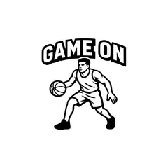 Game On Basketball Player Car Window Sticker | Sports Vinyl Decal for Cars & Laptops