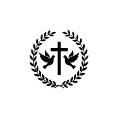 Christian Cross Dove Car Sticker – Double Dove Peace & Faith Vinyl Decal | Waterproof Religious Car & Bike Sticker