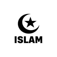 Islam Crescent Moon Star Car Sticker – Muslim Faith Vinyl Decal with ISLAM Text | Waterproof Islamic Symbol Sticker