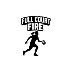 Full Court Fire Basketball Car Window Sticker | Sports Vinyl Decal for Cars & Laptops