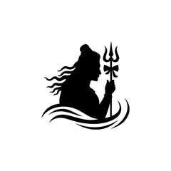 Lord Shiva Car Sticker – Mahadev Silhouette with Trishul Vinyl Decal for Cars & Bikes | Waterproof Spiritual Sticker