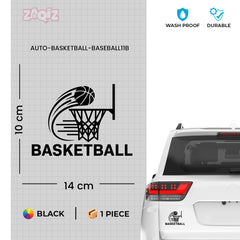 Basketball Swish Car Window Sticker | Sports Vinyl Decal for Cars & Laptops
