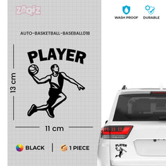 Basketball Player Car Window Sticker | Slam Dunk Sports Vinyl Decal for Cars, Laptops & Walls