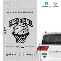 Basketball Rim & Ball Car Window Sticker | Sports Vinyl Decal for Cars, Laptops & Walls