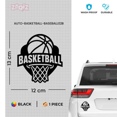 Basketball Hoop Car Window Sticker | Sports Vinyl Decal for Cars, Laptops & Walls