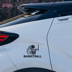 Basketball Swish Car Window Sticker | Sports Vinyl Decal for Cars & Laptops