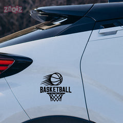 Fast Break Basketball Car Window Sticker | Sports Vinyl Decal for Cars & Laptops