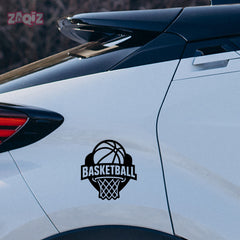 Basketball Hoop Car Window Sticker | Sports Vinyl Decal for Cars, Laptops & Walls