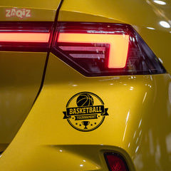 Basketball Tournament Emblem Car Window Sticker | Sports Vinyl Decal for Cars & Laptops
