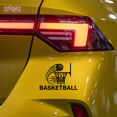 Basketball Swish Car Window Sticker | Sports Vinyl Decal for Cars & Laptops