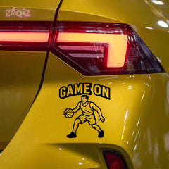 Game On Basketball Player Car Window Sticker | Sports Vinyl Decal for Cars & Laptops