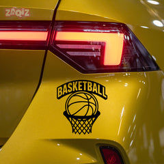 Basketball Rim & Ball Car Window Sticker | Sports Vinyl Decal for Cars, Laptops & Walls