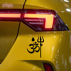Om Trishul Car Sticker – Mahadev Om Symbol Vinyl Decal for Cars & Bikes | Waterproof Hindu Spiritual Sticker