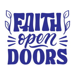 Faith Opens Doors Christian Vinyl Sticker – Inspirational Faith Quote Car Decal