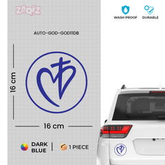 Christian Heart Cross Car Sticker – Jesus Faith Symbol Vinyl Decal for Cars & Bikes | Waterproof Bible Verse Style Sticker