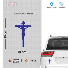 Jesus Crucifix Car Sticker – Christian Cross Vinyl Decal for Cars & Bikes | Waterproof Religious Faith Sticker
