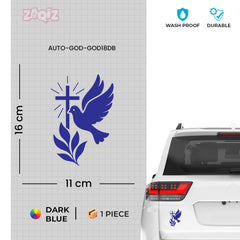Christian Dove Cross Car Sticker – Holy Spirit & Peace Vinyl Decal for Cars & Bikes | Waterproof Faith Sticker