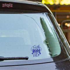 Faith Hope Love Christian Vinyl Sticker – Inspirational Religious Decal for Car & Laptop