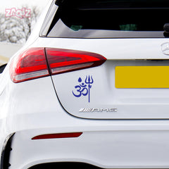 Om Trishul Car Sticker – Mahadev Om Symbol Vinyl Decal for Cars & Bikes | Waterproof Hindu Spiritual Sticker