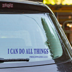 I Can Do All Things Christian Vinyl Sticker – Philippians 4:13 Car Decal