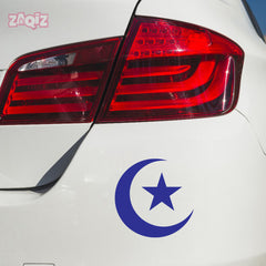 Islamic Crescent Moon Star Car Sticker – Muslim Faith Vinyl Decal for Cars & Bikes | Waterproof Islamic Symbol Sticker