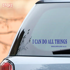 I Can Do All Things Christian Vinyl Sticker – Philippians 4:13 Car Decal
