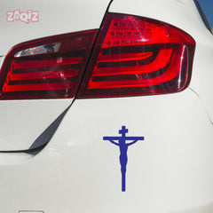 Jesus Crucifix Car Sticker – Christian Cross Vinyl Decal for Cars & Bikes | Waterproof Religious Faith Sticker