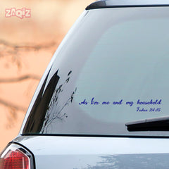 As for Me and My Household Christian Vinyl Sticker – Joshua 24:15 Car Decal