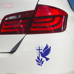 Christian Dove Cross Car Sticker – Holy Spirit & Peace Vinyl Decal for Cars & Bikes | Waterproof Faith Sticker