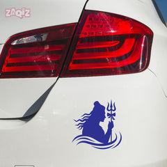 Lord Shiva Car Sticker – Mahadev Silhouette with Trishul Vinyl Decal for Cars & Bikes | Waterproof Spiritual Sticker