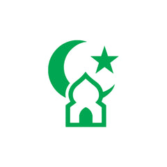 Islamic Mosque Car Sticker – Crescent Moon & Star Vinyl Decal for Cars & Bikes | Waterproof Muslim Faith Sticker