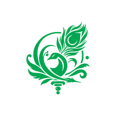 Abstract Lord Krishna Symbol Wall Sticker for Spiritual Home Decoration